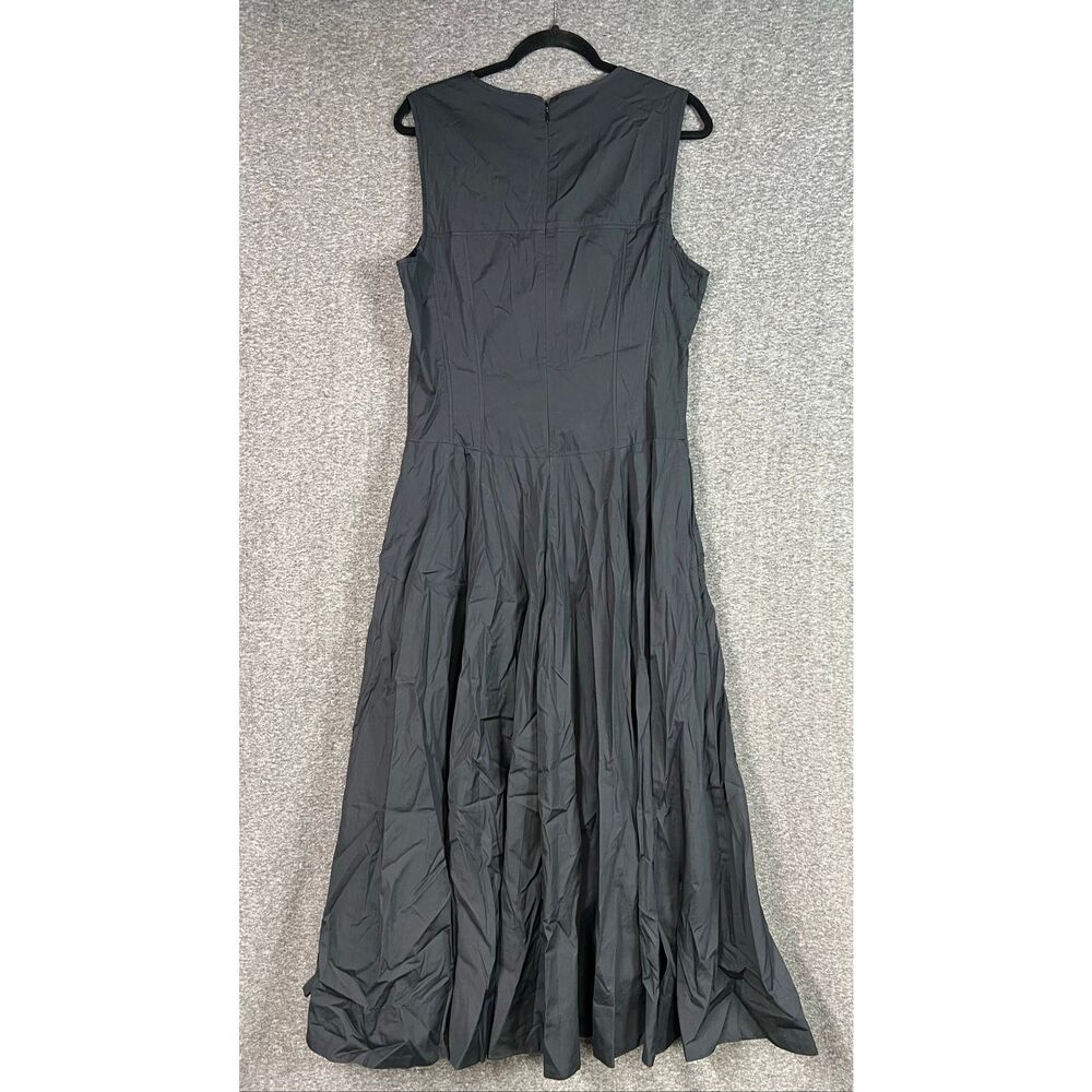 Madewell V-Neck Circle Midi Dress Jet Black Size 14 NWT - Picture 8 of 11